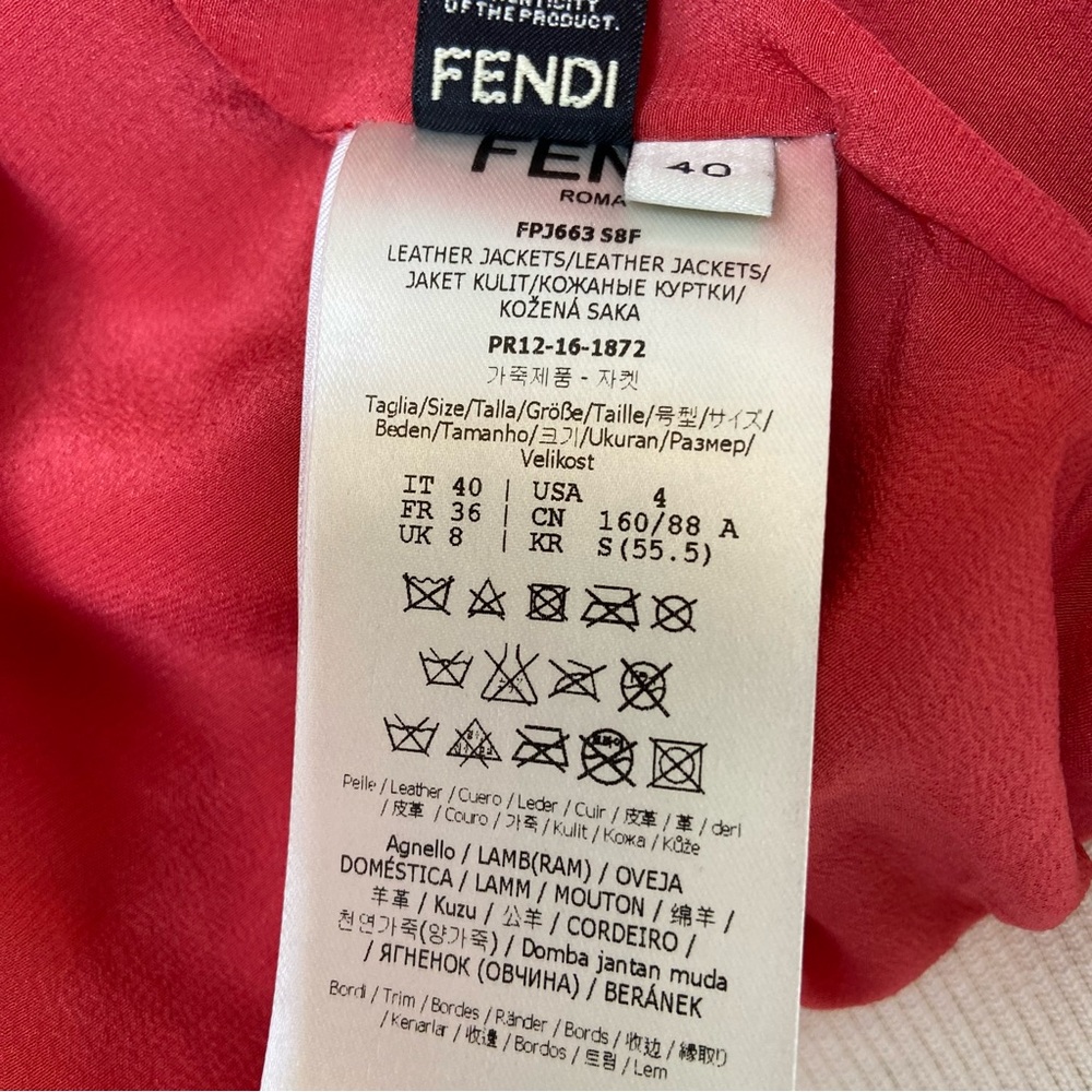 FENDI Leather Bomber Applique Jacket - Picture 7 of 13